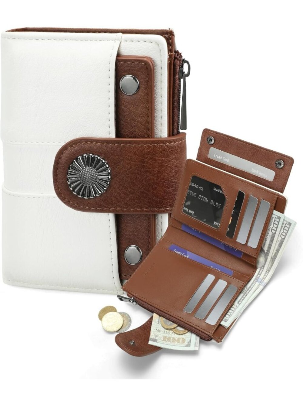 Cute Bifold Wallet for Women | RFID Blocking Card Holder with Coin Pocket